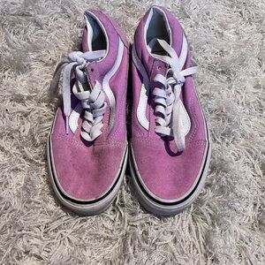 Vans Women's Lavender and White Sneakers